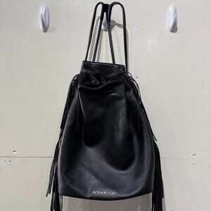 Black Victoria Secret Bag with Cute Side Fringes